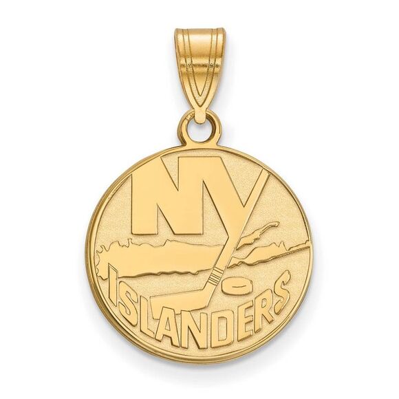 10k Yellow Gold NHL New York Islanders Medium Disc Pendant